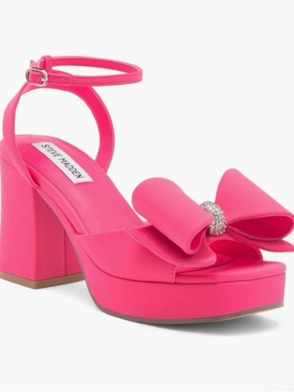 Steve Madden Aerin Pink Bow Platform Sandals NWT